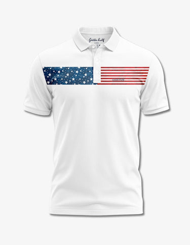 Camo Flag Polo Golf Polo Greater Half S White